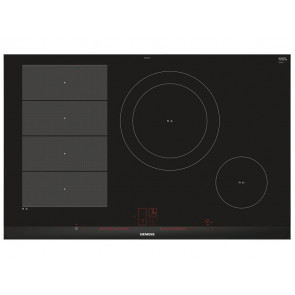 PLACA DE INDUCCION SIEMENS EX875LEC1E 80CM 4 ZONAS DE COCCION MARCO BISELADO DELANTERO Y PERFIL LATERAL