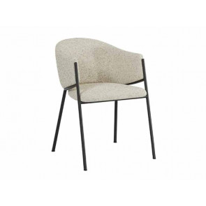 SILLA MEDEA TELA BUCLE MARFIL PATAS METALICAS ANTRACITA OM/343/AV STONES