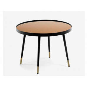 MESA DE CENTRO DILA CRISTAL EFECTO COBRE Ø 80 CM CC1270C83-1/1 KAVENHOME