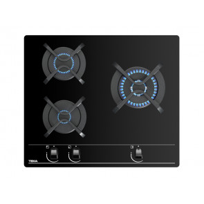 PLACA CRISTAL-GAS TEKA GBC-63010 112580001 GAS BUTANO 60CM 3 QUEMADORES CRISTAL NEGRO