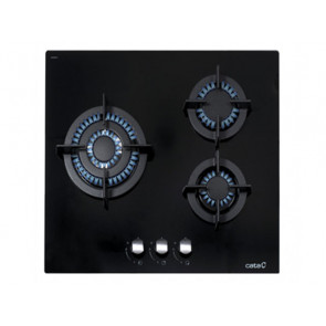 PLACA CRISTAL-GAS CATA CCI 6021 BK GAS NATURAL 59CM 3 QUEMADORES