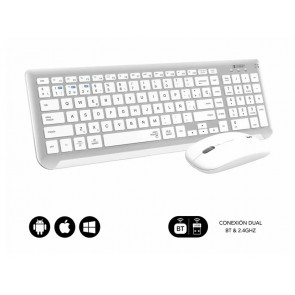 COMBO TECLADO RATON DUAL PRESTIGE EXTENDIDO PLATA/BLANCO SUBKBC-DCEP10 SUBBLIM