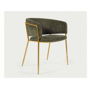 SILLA RUNNIE CHENILLA VERDE Y ACERO CC0297BG19-1/1 KAVEHOME