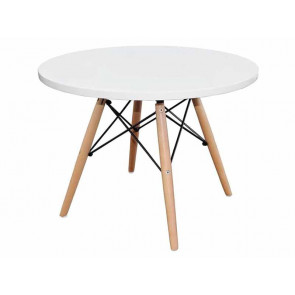 MESA REDONDA 4 PATAS MADERA DINAMARCA BLANCO BRUNETTE