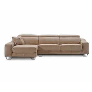 SOFA CINTHIA MOD 3 PL C/B DERECHO DESLIZANTE 177 (SENT. 76) + CHAISELONGUE SIN ARCÓN C/B IZQUIERDO CORTO 106 X 200 TELA SERIE 500 BRUTUS - LIGHT GREY PEDRO ORTIZ