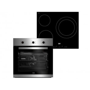 CONJUNTO HORNO MULTIFUNCION + PLACA VITROCERAMICA BEKO BBSE12120XD