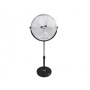 VENTILADOR DE PIE INDUSTRIAL CON BASE CIRCULAR CROMADO/NEGRO 120W 33939 EDM