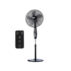 VENTILADOR DE PIE CON MANDO NEGRO 60W Ø ASPAS 40CM ALTURA REGULABLE 110-130CM 33967 EDM