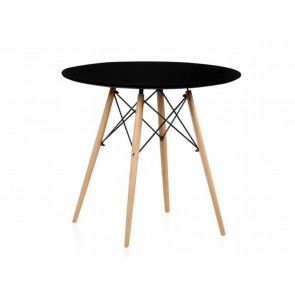 MESA REDONDA 4 PATAS MADERA DINAMARCA NEGRO BRUNETTE