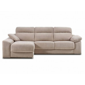 SOFA ARIEL MOD 3 PL C/B IZQUIERDO DESLIZANTE 182 (SENT. 76) + CHAISELONGUE ARCÓN C/B DERECHO 104X164 (SENT. 76) PATAS MADERA NOGAL TELA SERIE 500 OSLO - TOSTADO PEDRO ORTIZ