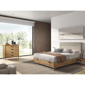 CANAPE ENJOY XL 3D 150 x 190 ACABADO NOGAL TAPA POLIPIEL CHOCOLATE TRASERA FIELTRO KOALA BEDS