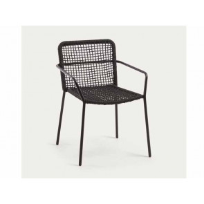 SILLA APILABLE ELLEN CUERDA NEGRO Y ACERO CC1011J15-1/1 KAVEHOME