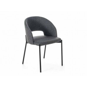 SILLA GRETA TELA GRIS PATAS NEGRAS METALICAS OM/393/SGR STONES 