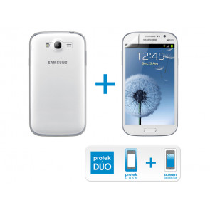 FUNDA 4-OK TRANSPARENTE + PROTECTOR PANTALLA PARA GALAXY GRAND DUOS KPR2GD BLAUTEL