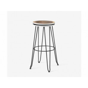 TABURETE FAYE MADERA MACIZA MUNGUR Y ACERO 74 CM CC0045R01-1/1 KAVEHOME