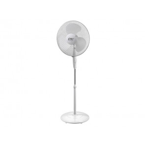 VENTILADOR DE PIE CON BASE CIRCULAR BLANCO 45W Ø ASPAS 40CM ALTURA REGULABLE 110-130CM 33510 EDM