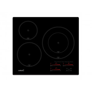 PLACA DE INDUCCION CATA INSB 6028 BK 08063500 60CM 3 ZONAS DE COCCION MARCO BISELADO FRONTAL